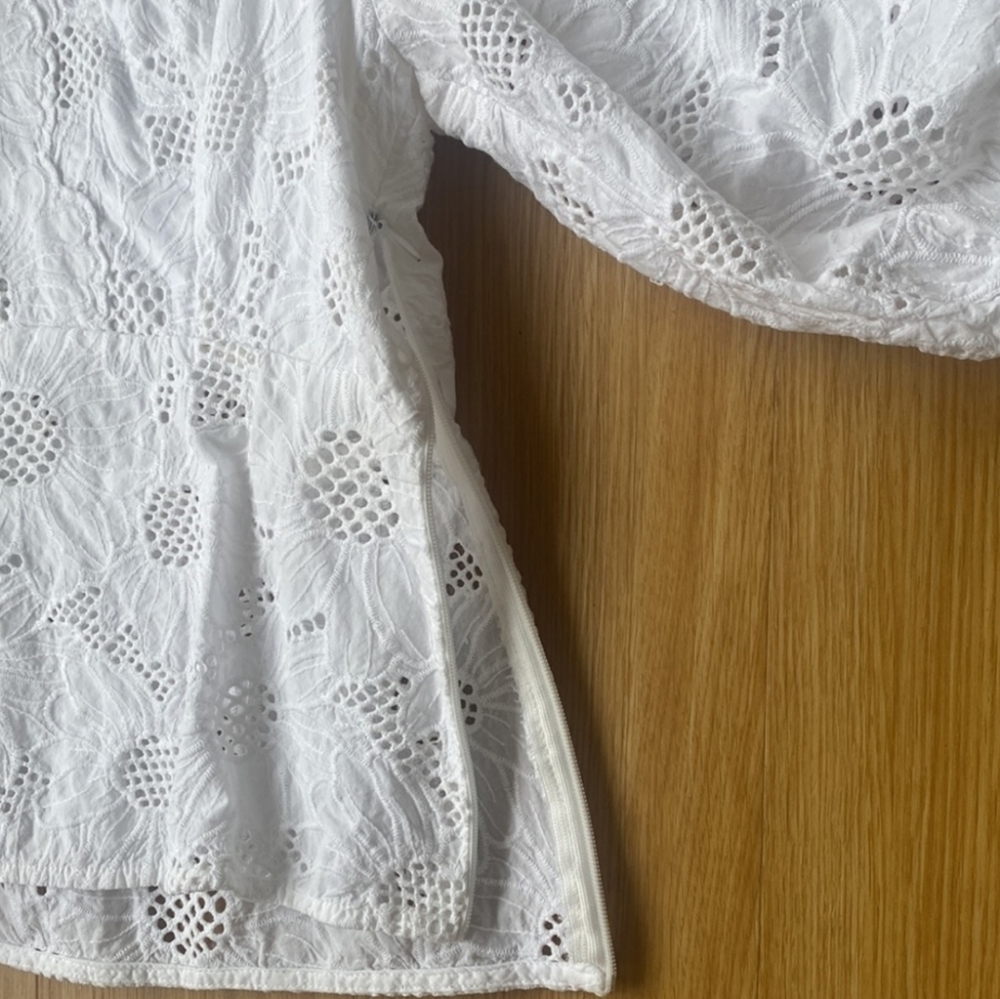 Sandro Cream Floral Broiderie Anglaise Top - Picture 7 of 10